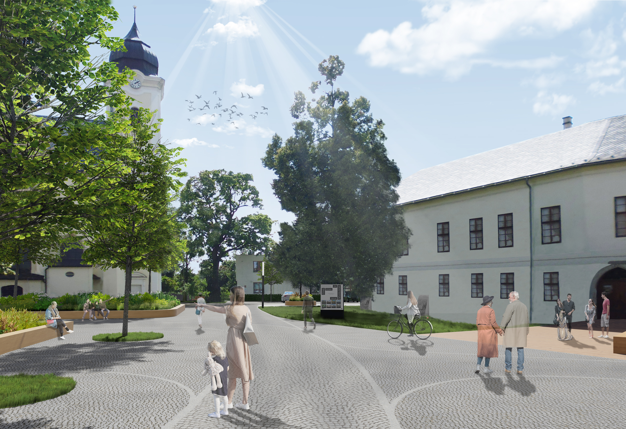 Veřejné prostranství u kostela sv. Jana Křtitele  a zámku v Hlučíně